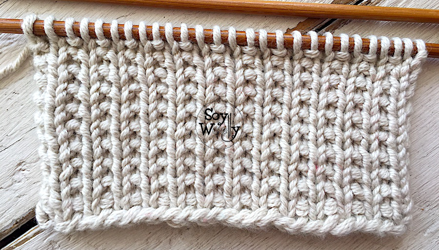Puntos para tejer con lanas jaspeadas dos agujas (Parte 1): Punto Estrella, Soy Woolly